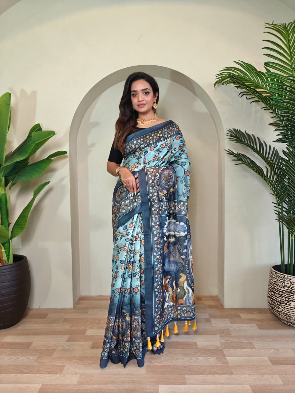 Pure Malai Cotton Kalamkari Saree (9)