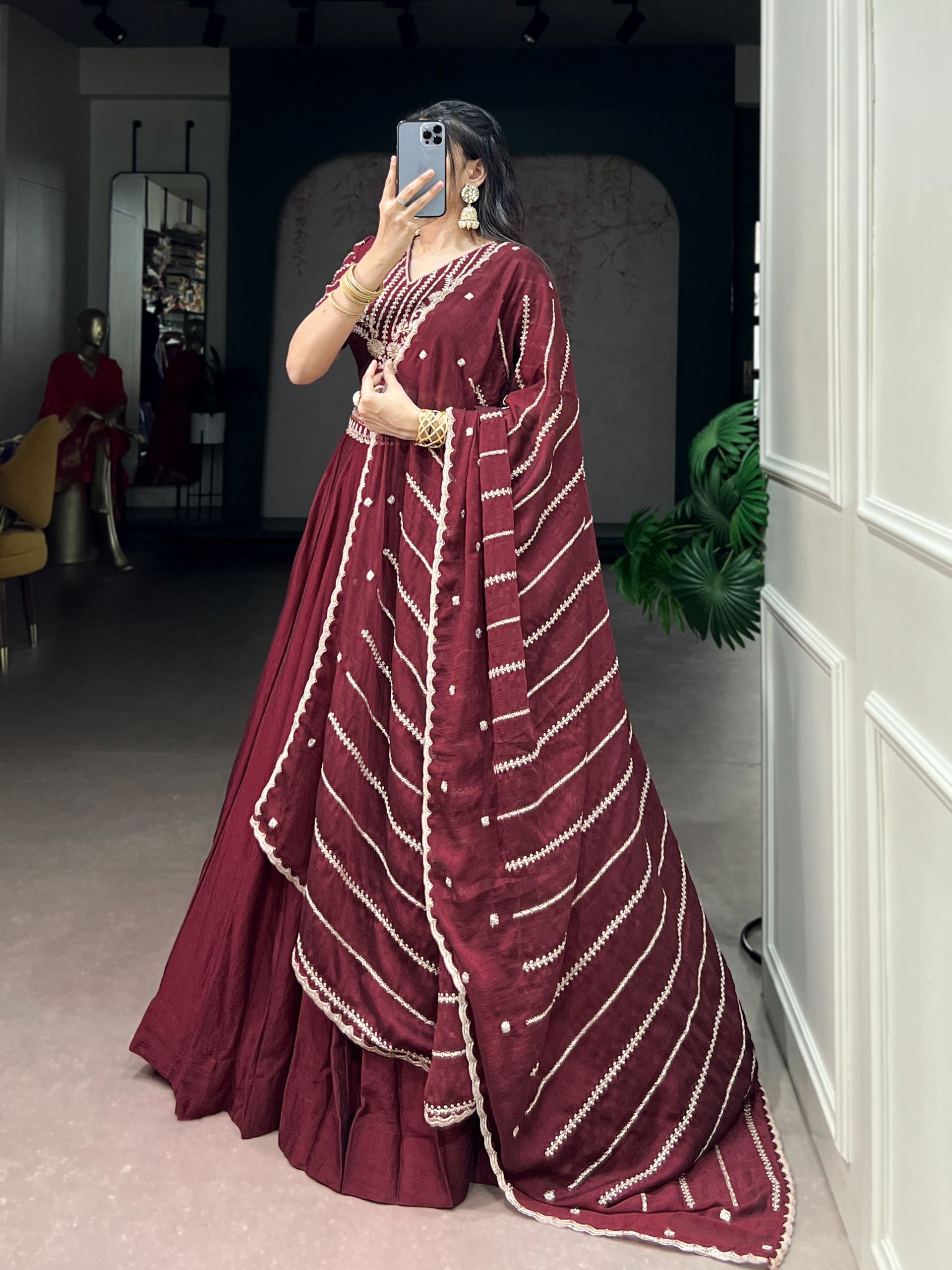 Rangoli Crush Thread Embroidery Work Lehenga Collection (2)