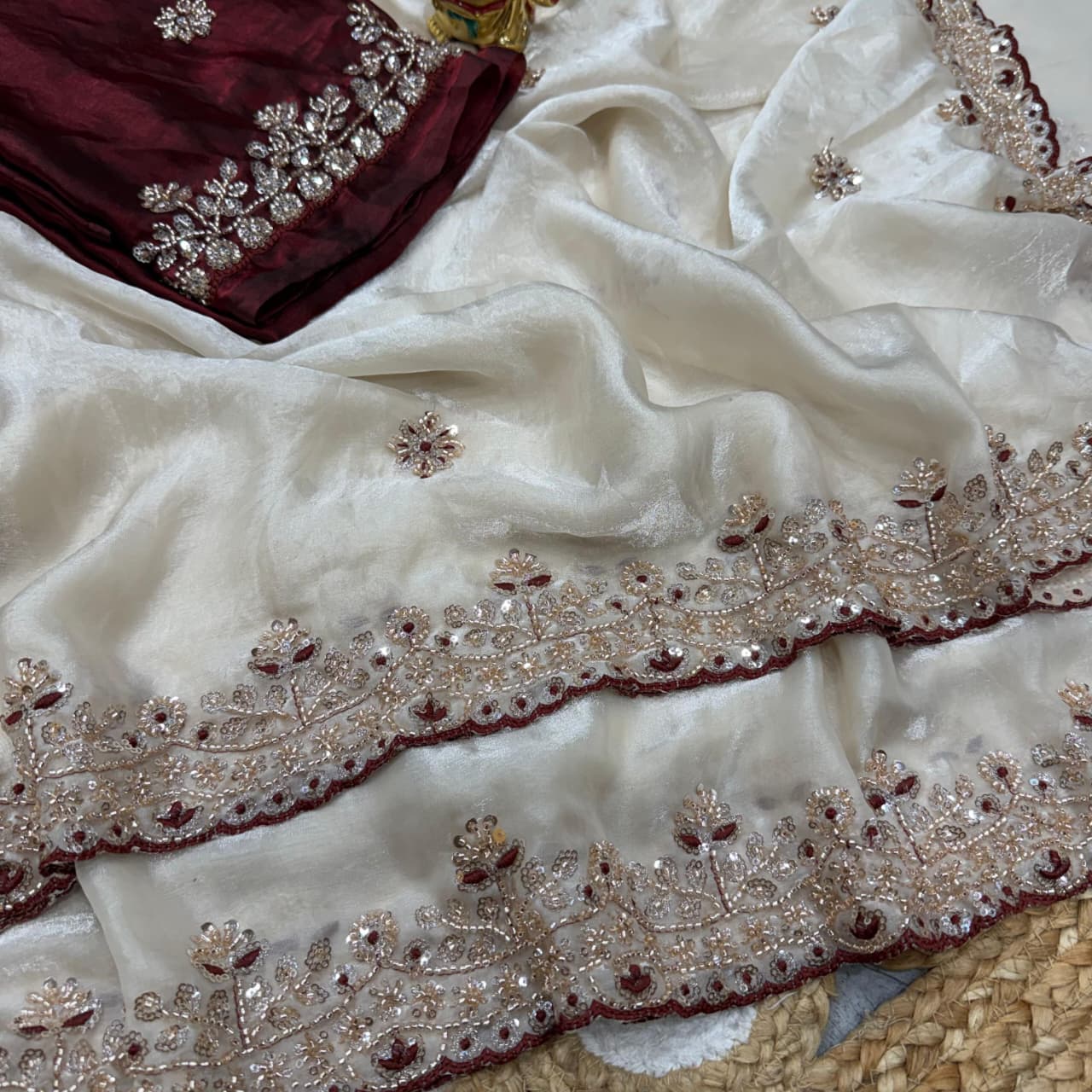 Soft Space Silk Sequence Work Saree (5)