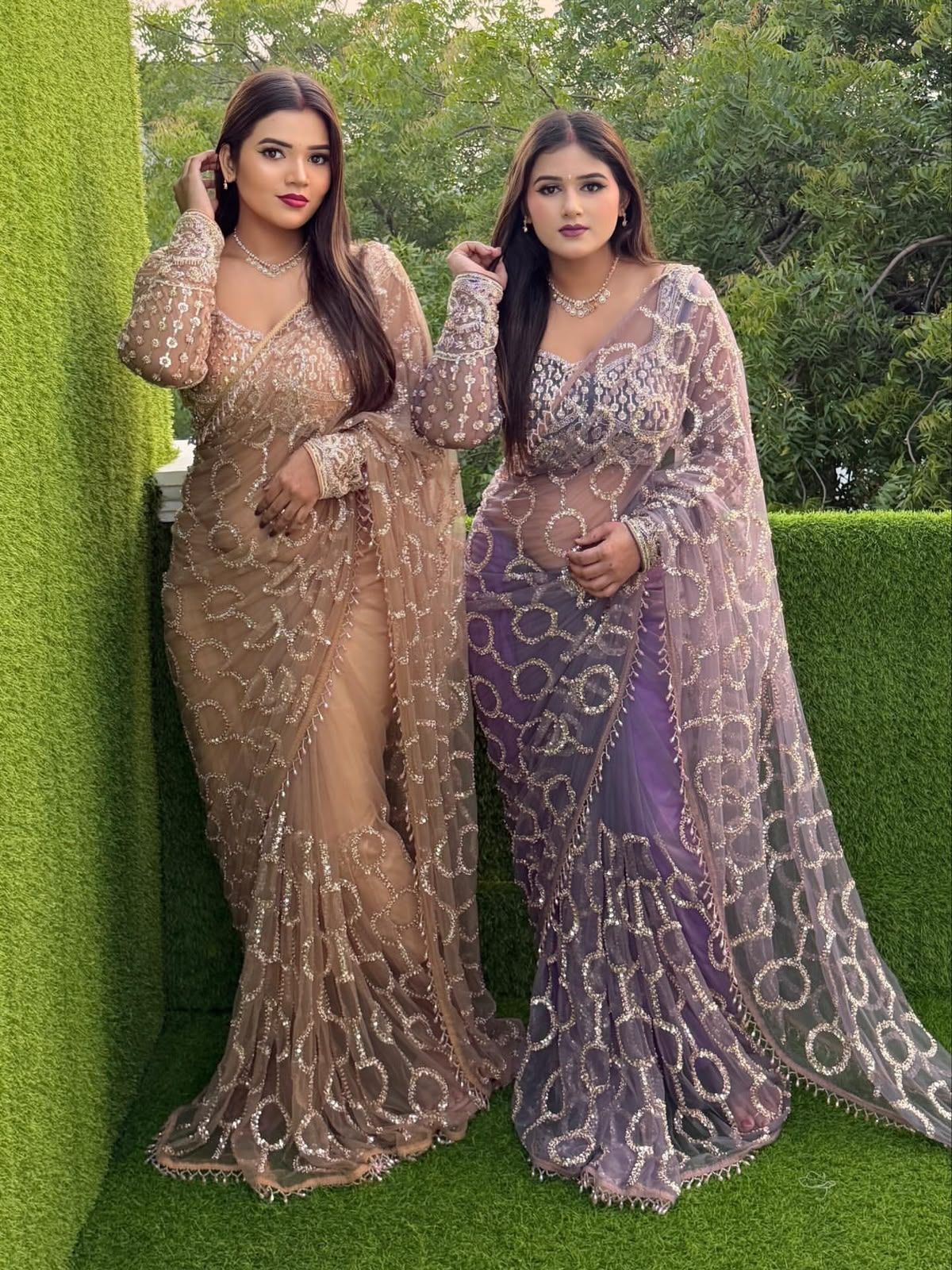 Beautiful Sequence Beads Embroidery Work Saree (10)