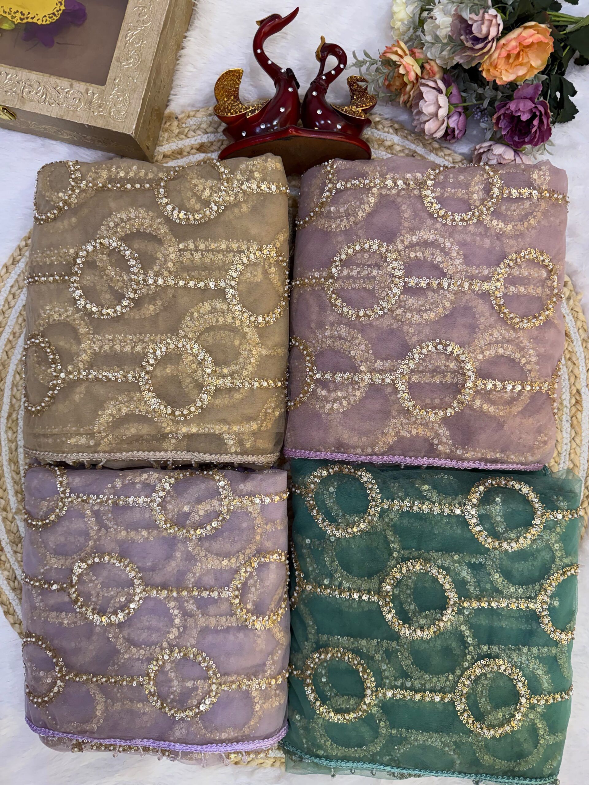 Beautiful Sequence Beads Embroidery Work Saree (11)