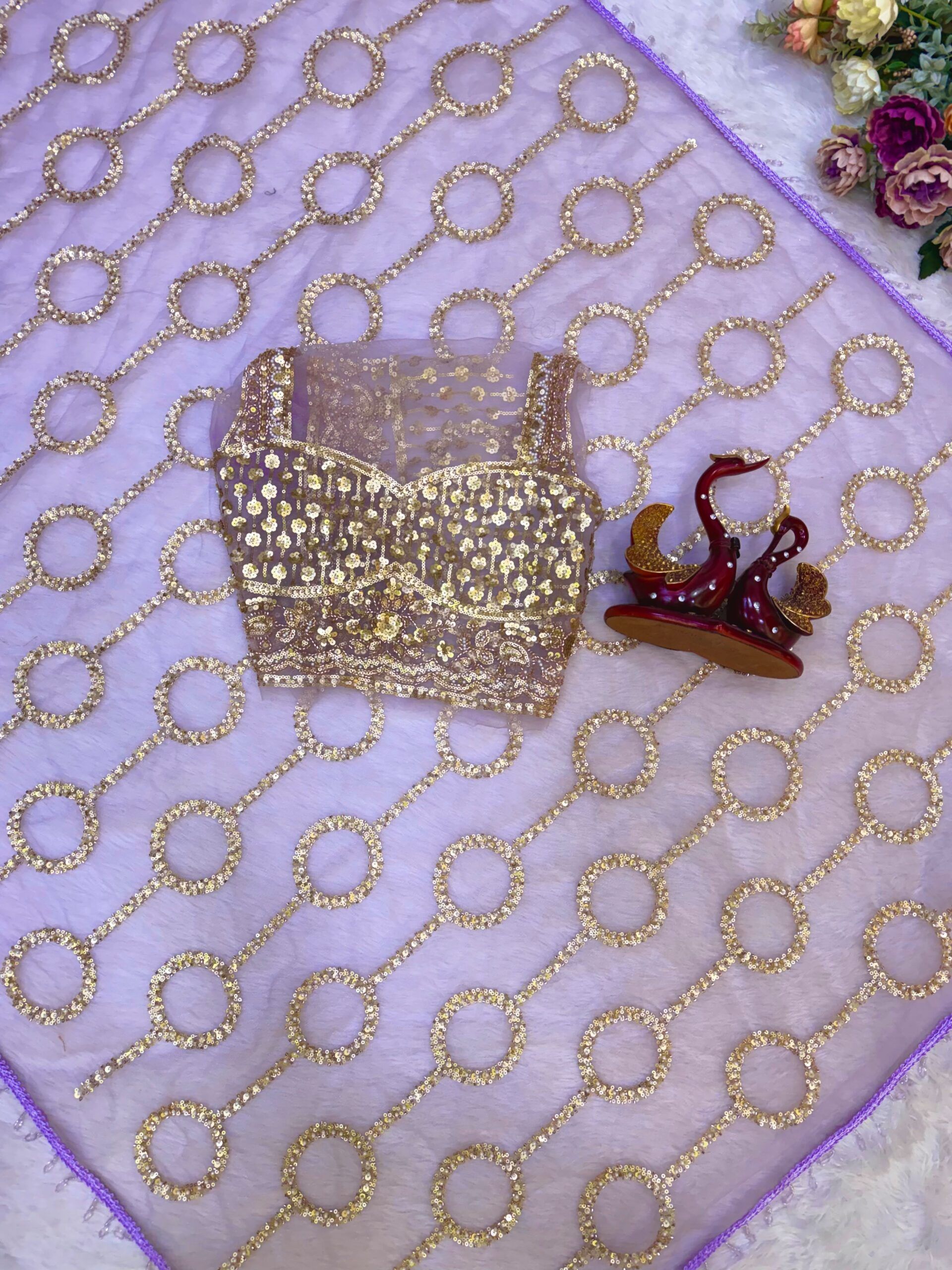 Beautiful Sequence Beads Embroidery Work Saree (4)