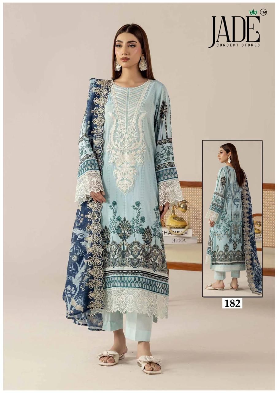 Jade Chevron Vol 19 Excusive Heavy Lawn Printed Suit (1)