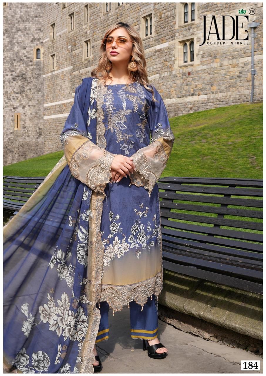 Jade Chevron Vol 19 Excusive Heavy Lawn Printed Suit (14)