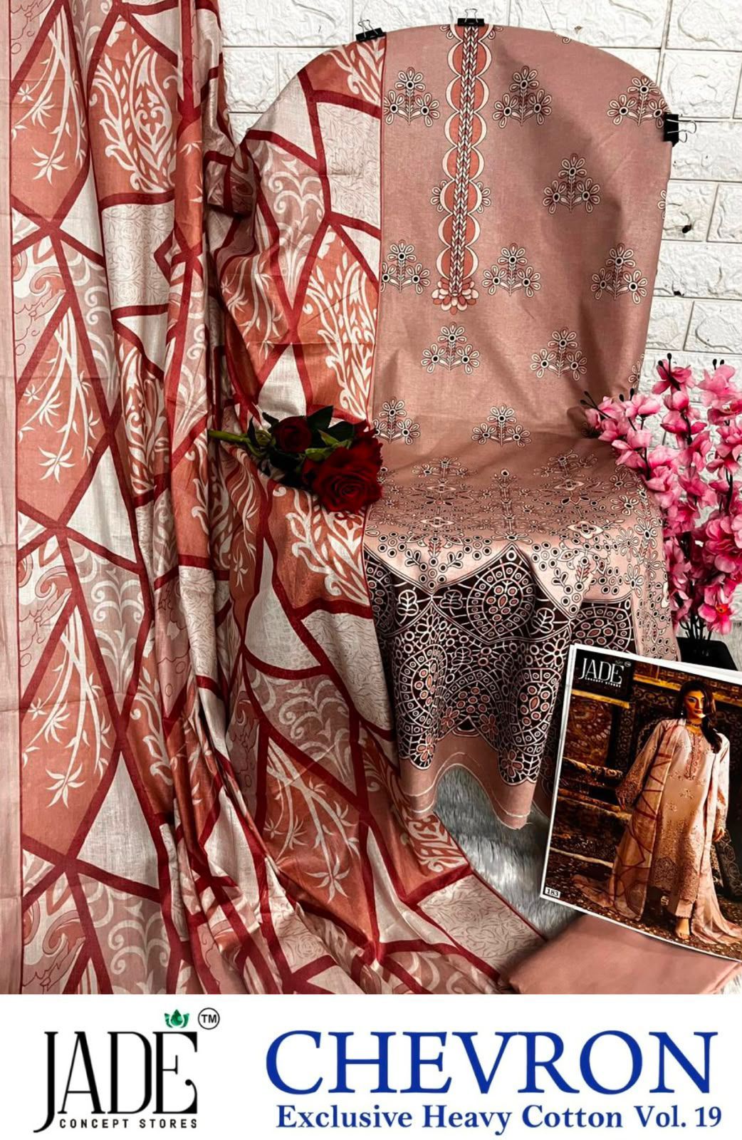 Jade Chevron Vol 19 Excusive Heavy Lawn Printed Suit (5)
