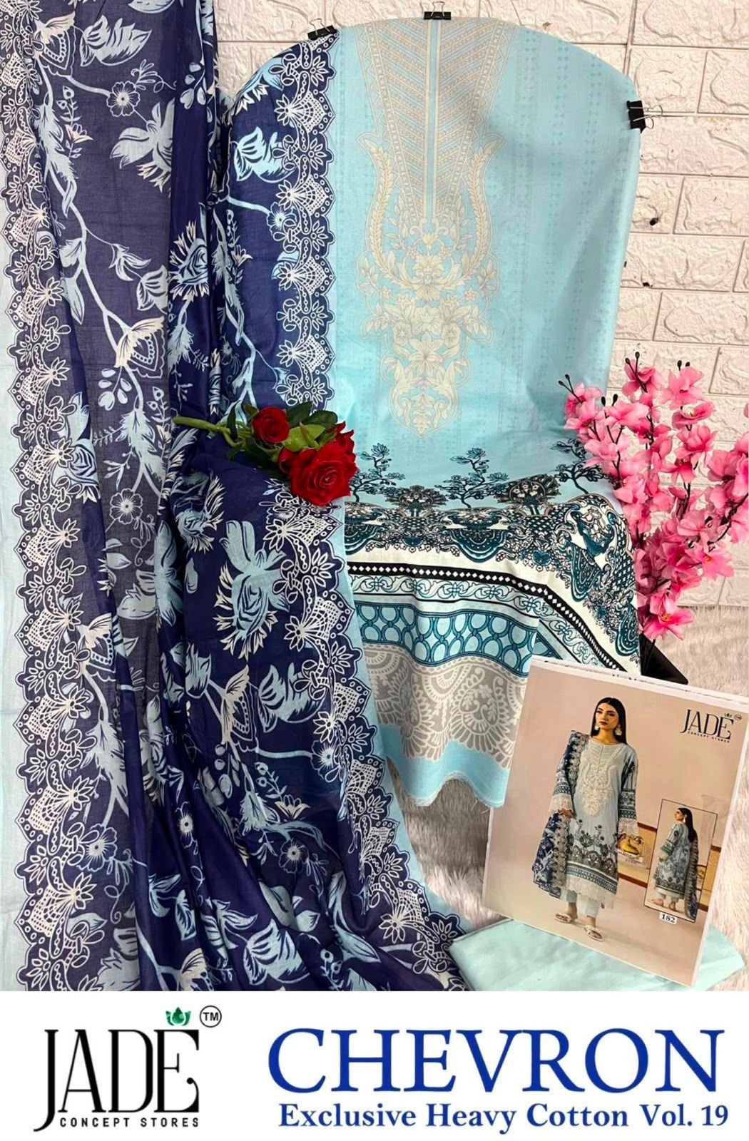 Jade Chevron Vol 19 Excusive Heavy Lawn Printed Suit (6)
