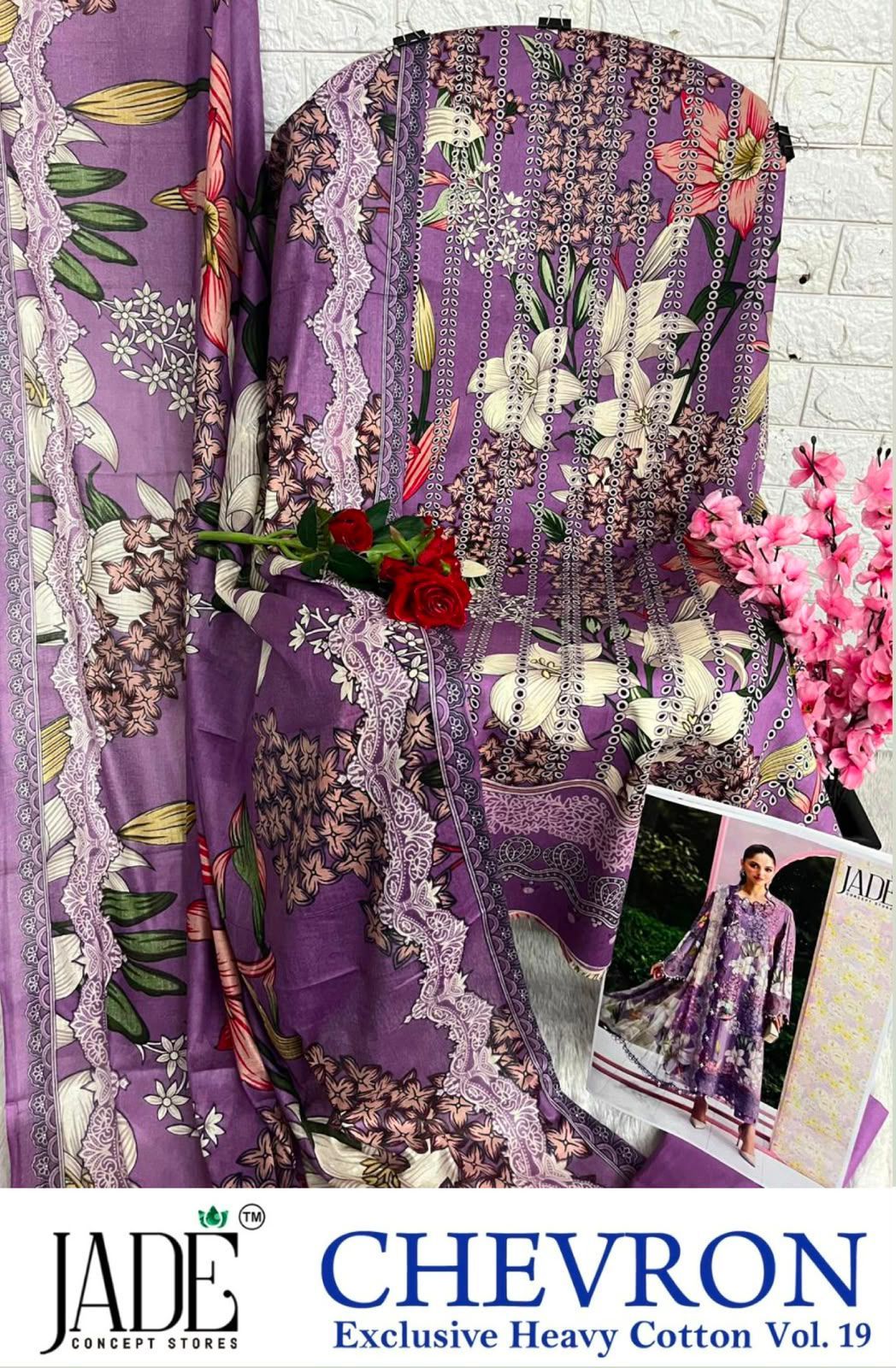 Jade Chevron Vol 19 Excusive Heavy Lawn Printed Suit (8)