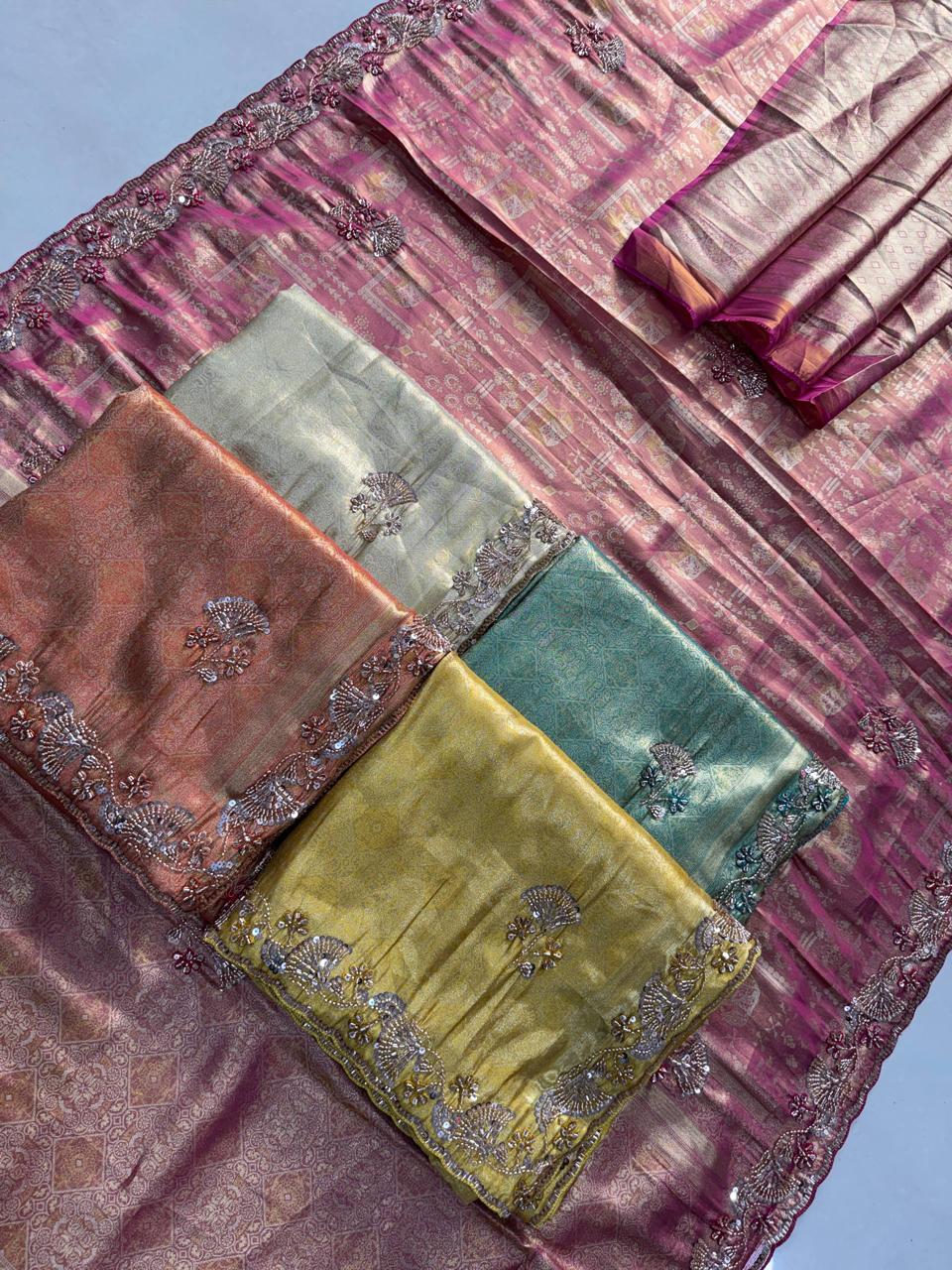 Pure Kanjivarm Silk C-pallu Cutdana, Beads Work Partywear Saree (15)