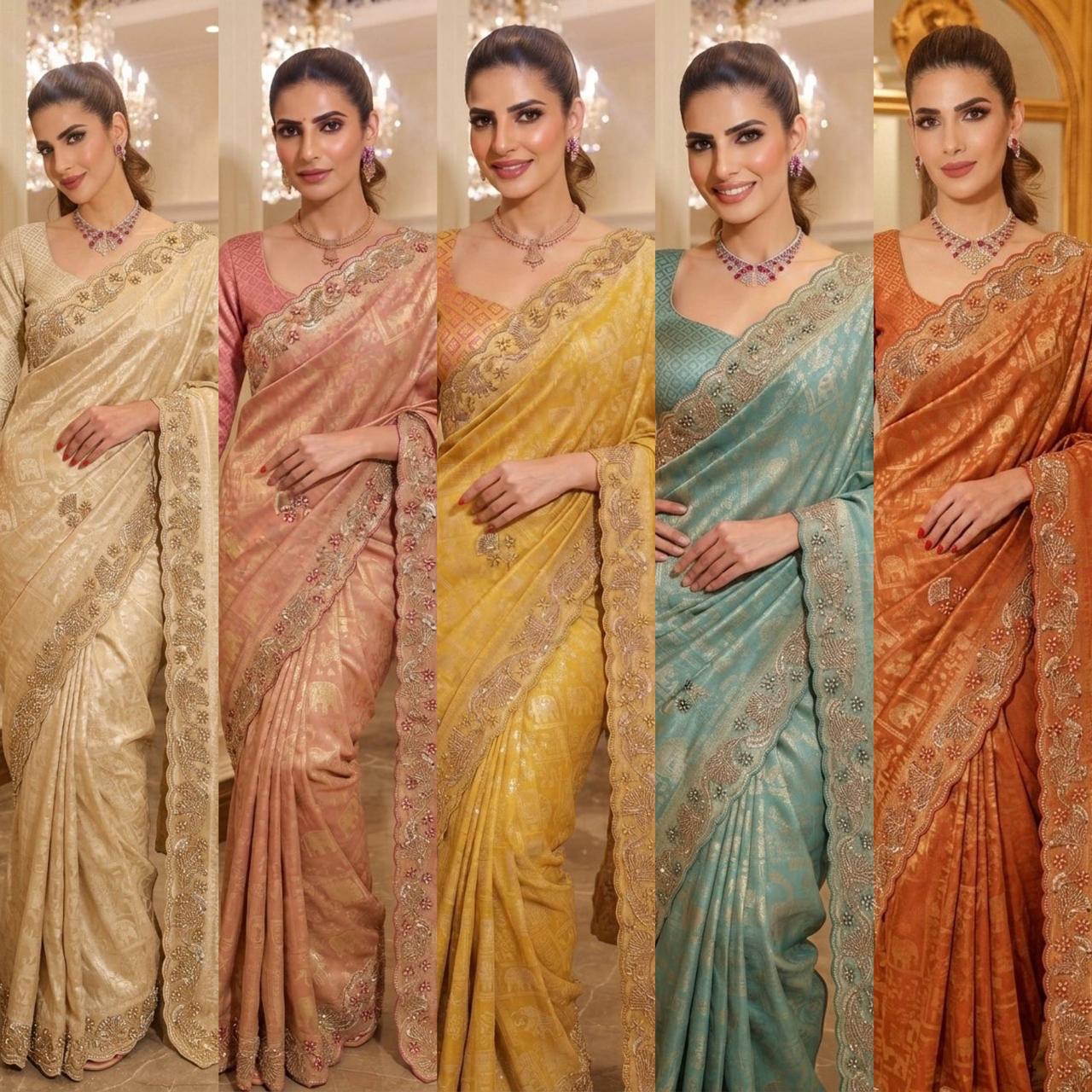 Pure Kanjivarm Silk C-pallu Cutdana, Beads Work Partywear Saree (16)