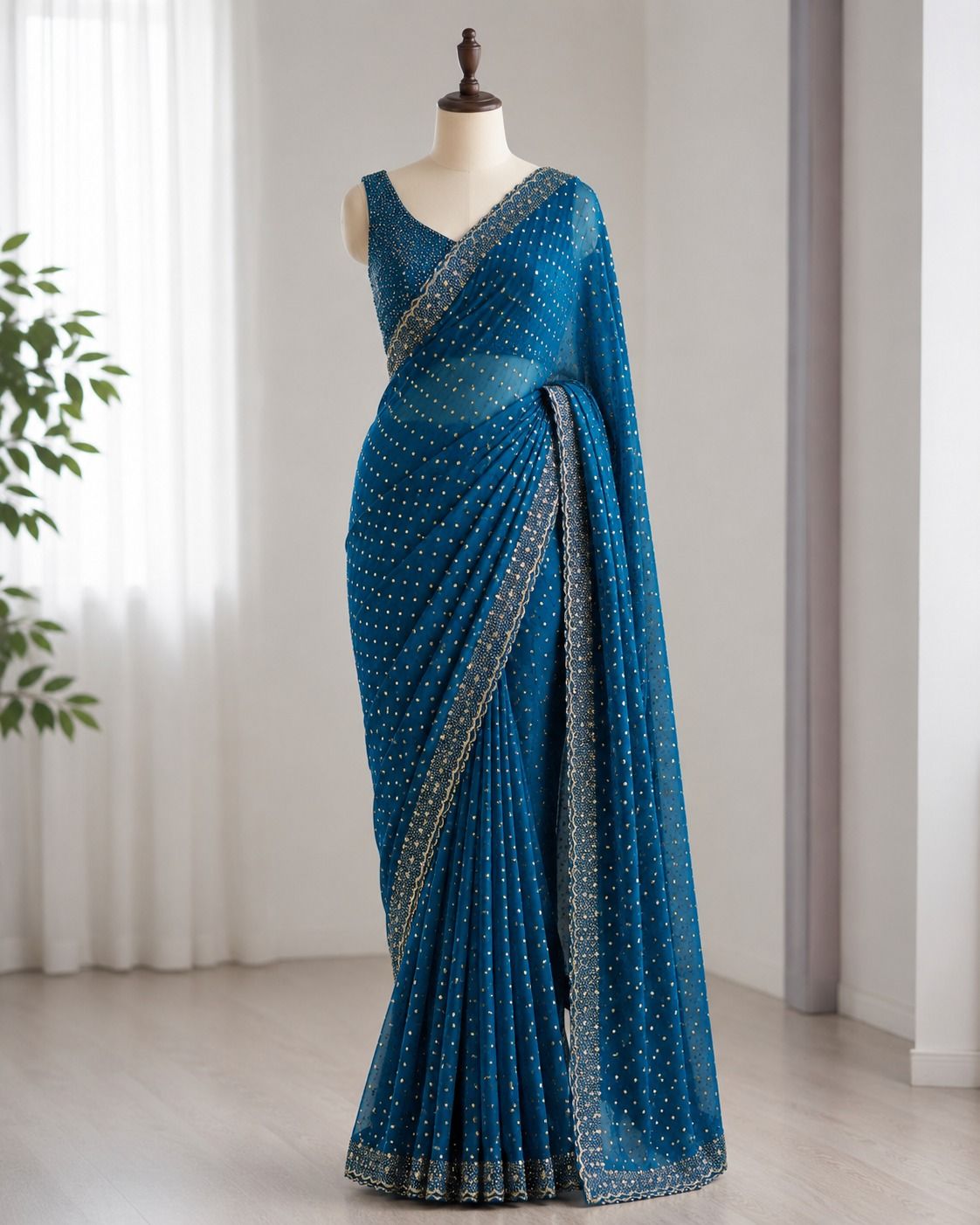 Space Silk With Butti Jarkhan Work Saree (10)