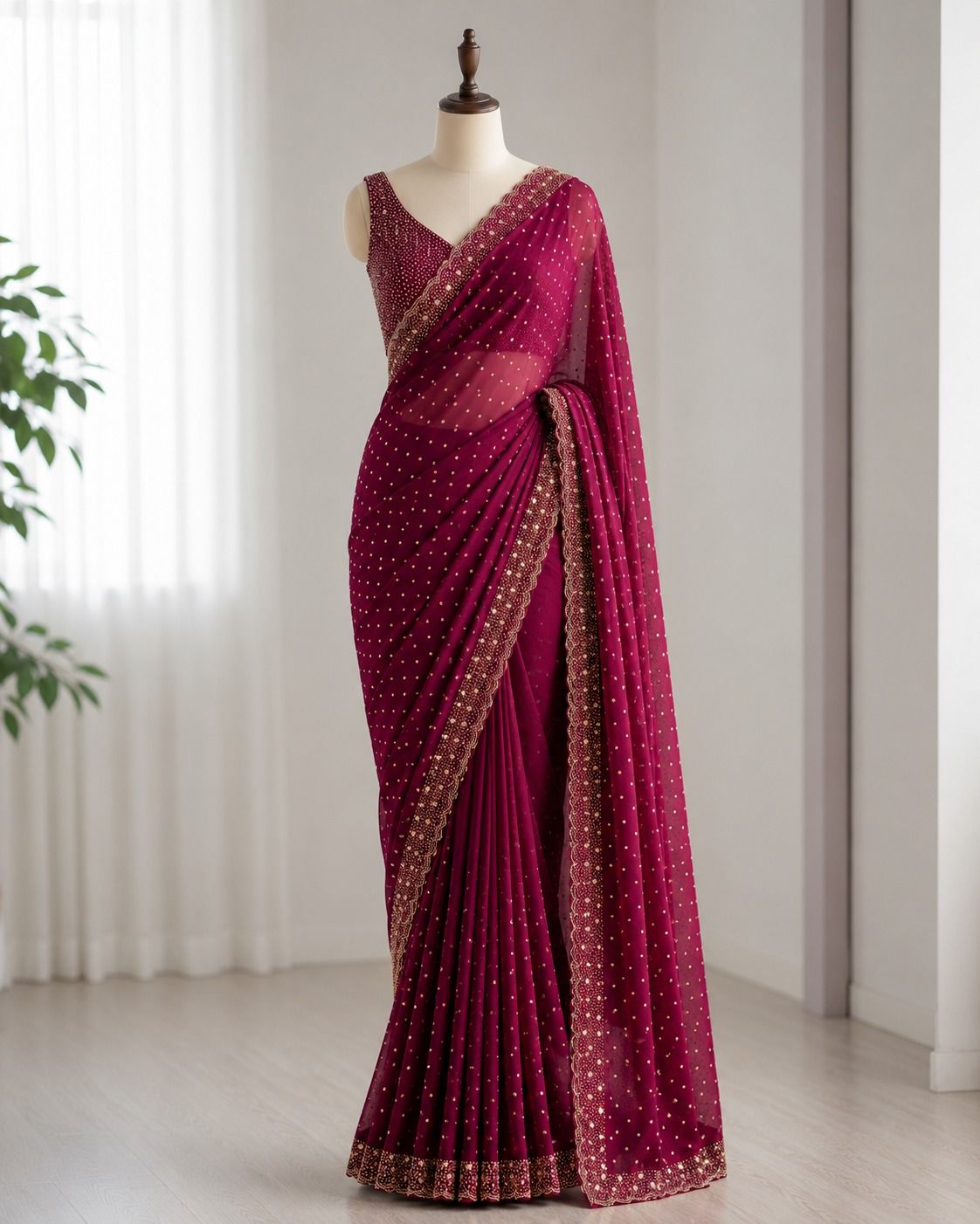Space Silk With Butti Jarkhan Work Saree (12)