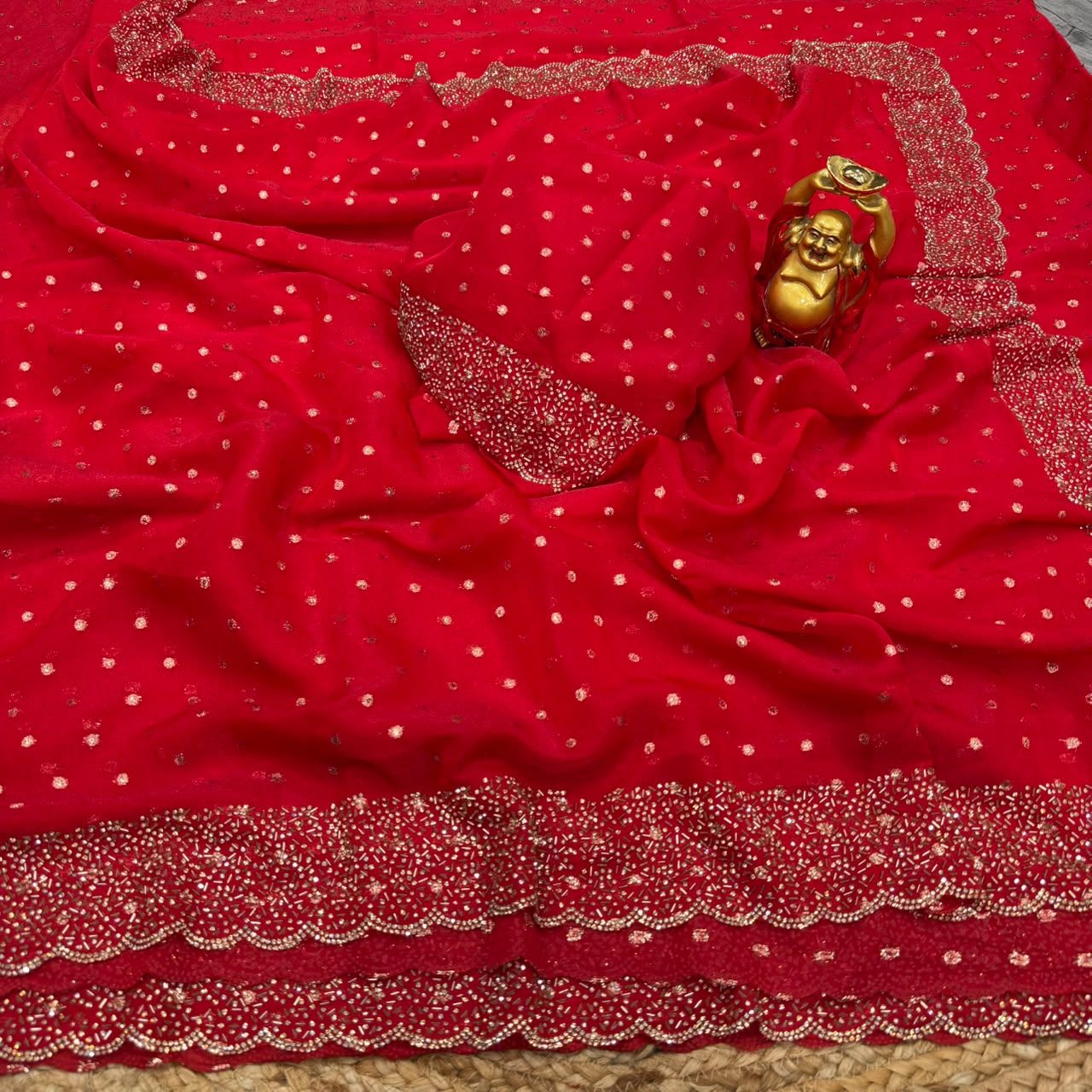 Space Silk With Butti Jarkhan Work Saree (3)