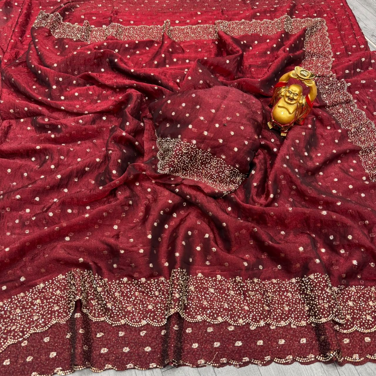 Space Silk With Butti Jarkhan Work Saree (4)