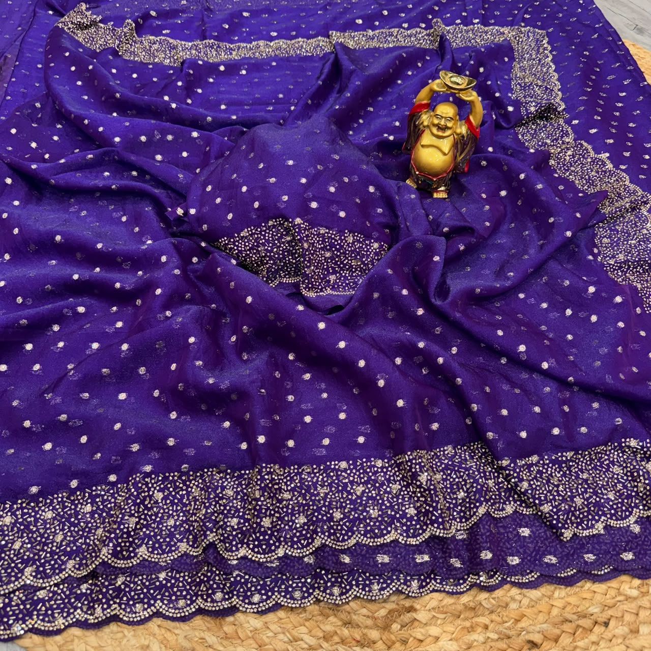 Space Silk With Butti Jarkhan Work Saree (5)