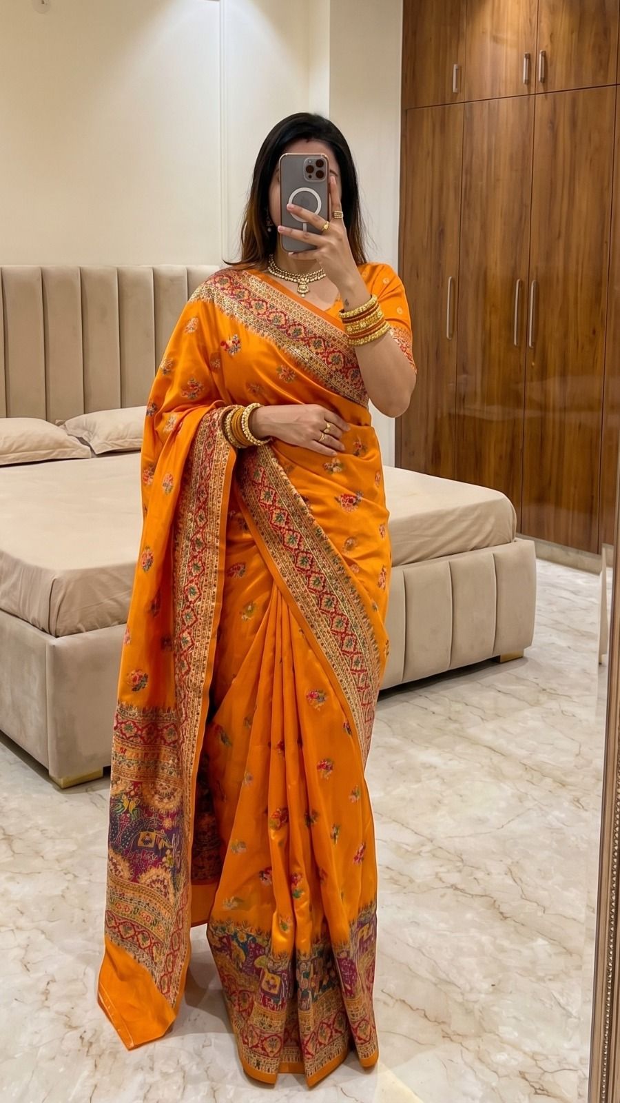 Stunning Pashmina Silk Saree Wholesale Price (13)
