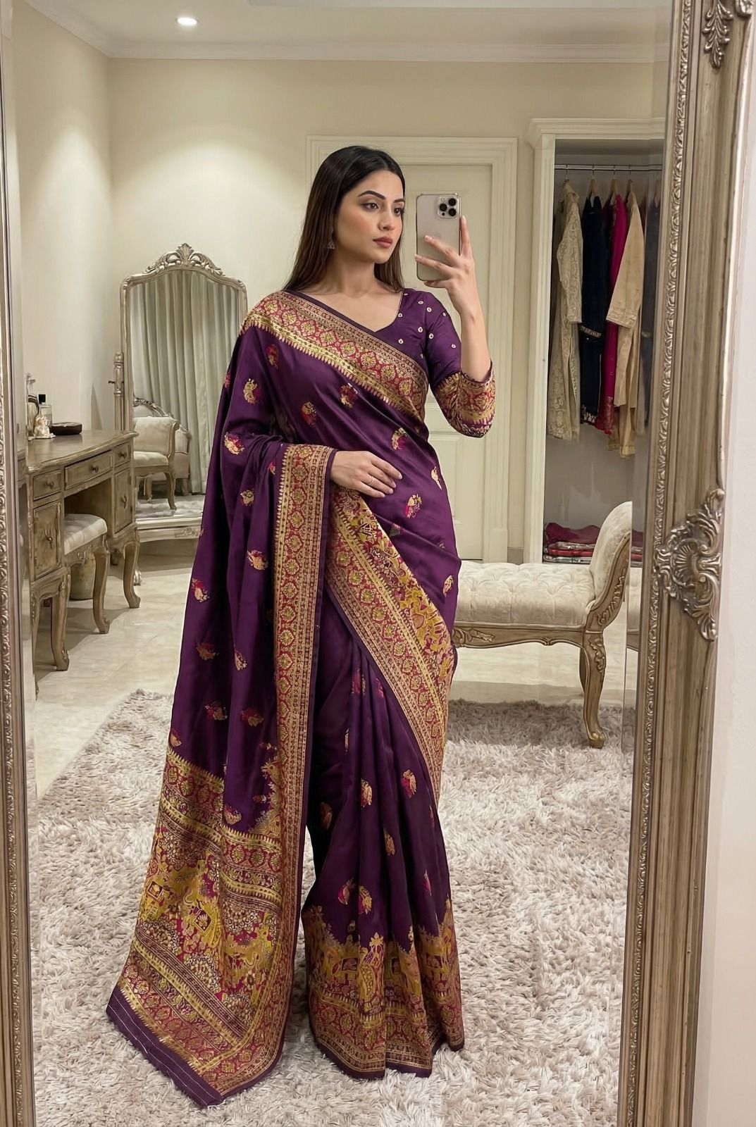 Stunning Pashmina Silk Saree Wholesale Price (6)