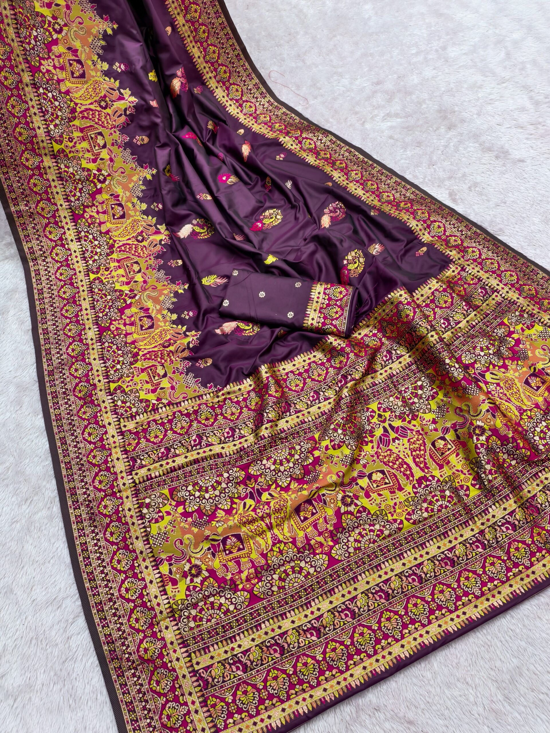 Stunning Pashmina Silk Saree Wholesale Price (9)
