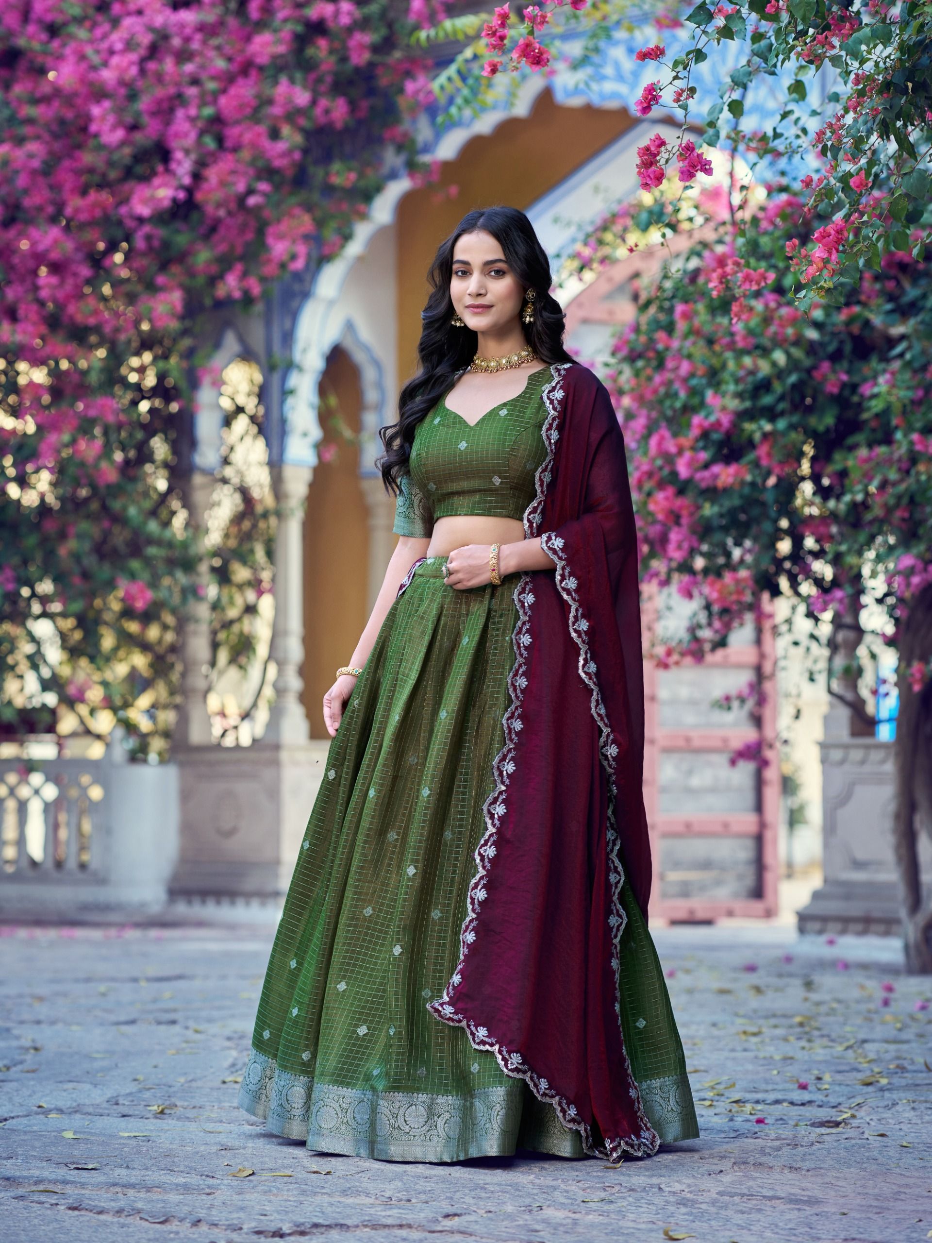 Traditional Zari Weaving Choli Wholesale Price (13)